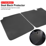 Tesla Model 3 2nd Row Seat Back Protectors, Cover Mats, Black, 2017-2023