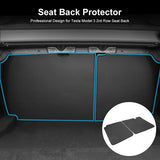 Tesla Model 3 2nd Row Seat Back Protectors, Cover Mats, Black, 2017-2022
