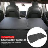 Tesla Model 3 2nd Row Seat Back Protectors, Cover Mats, Black, 2017-2023