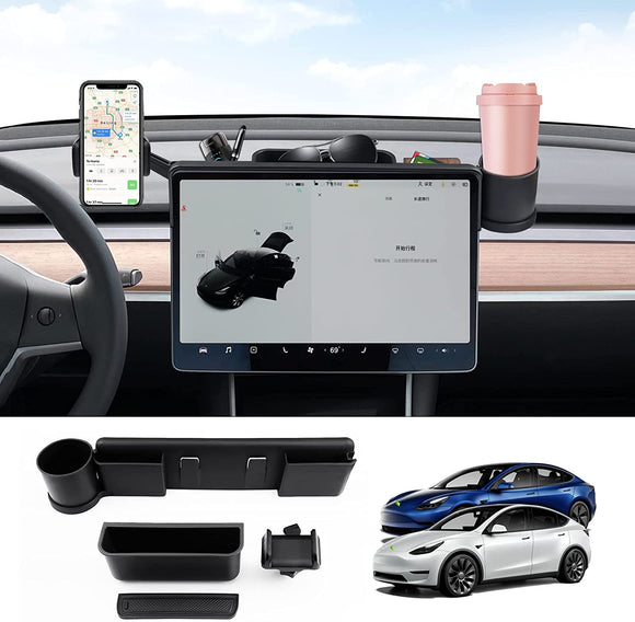 Tesla Model 3, Y, Center Screen Storage Bin, Cell Phone, Cup Holder, 2017-2023
