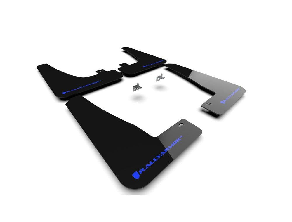 Tesla Model X Mud Flap Set, Rally Armor Blue Logo, 2022-2023