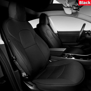 Tesla Model Y Full Seat Cover Set, Premium Napa Leather, Black, 2020-2022