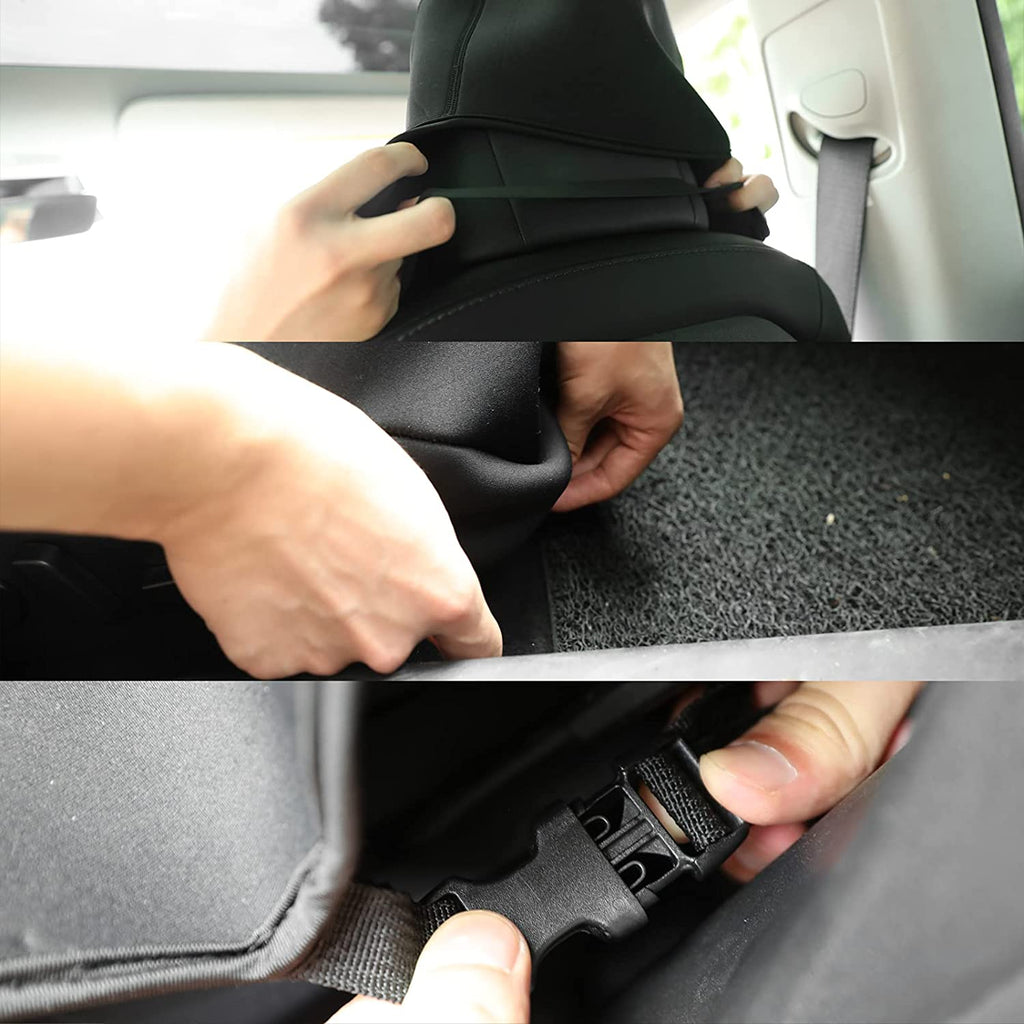 Tesla Model 3 Front Neoprene Seat Cover Protector, Black, 2017-2023