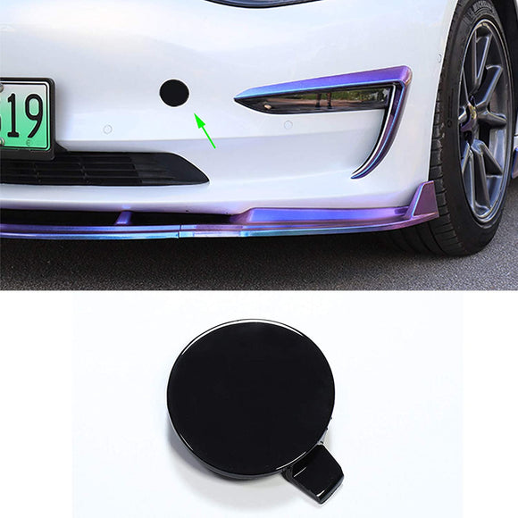 Tesla Model 3, Y Front Bumper Tow Hook Cover Cap, Black
