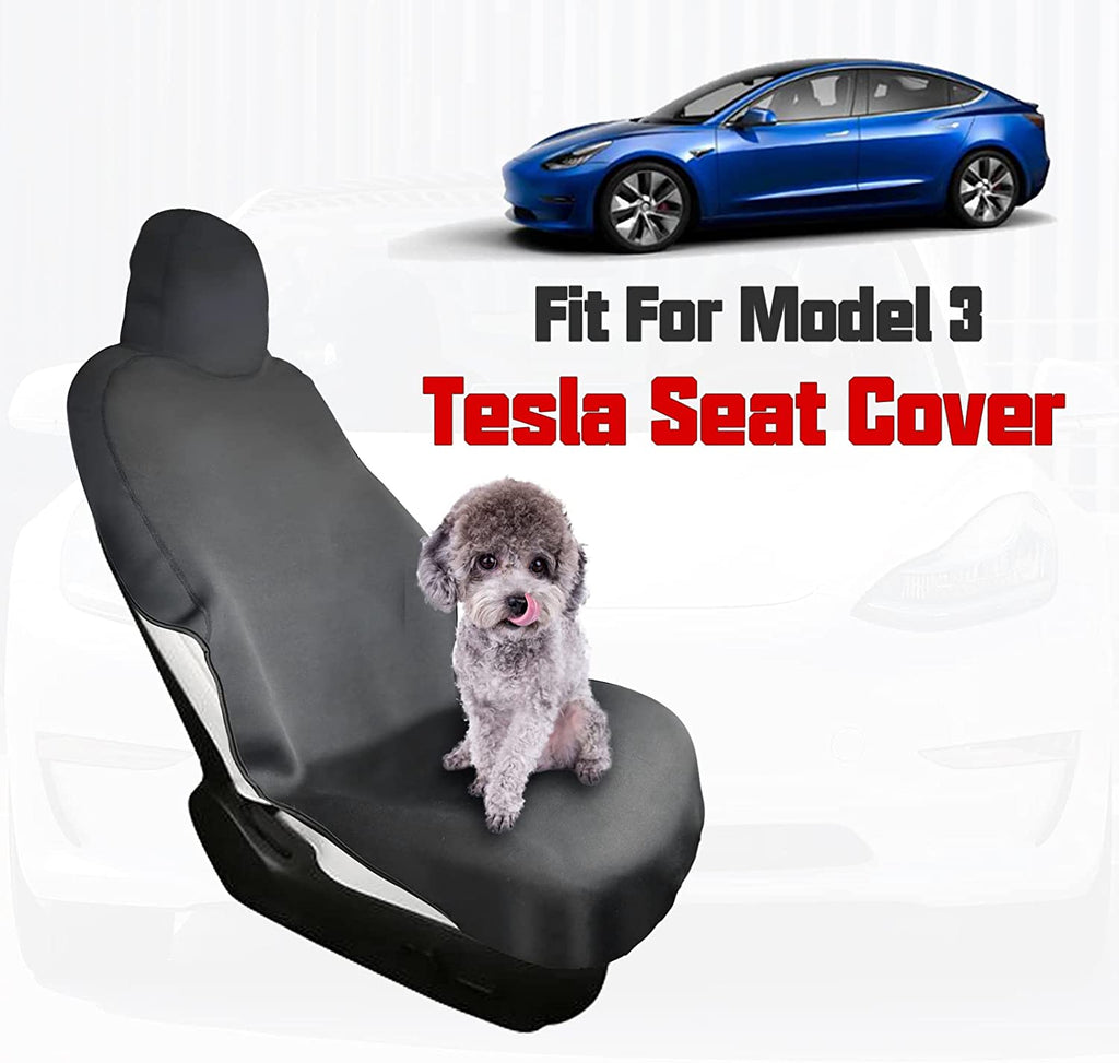 Tesla Model 3 Front Neoprene Seat Cover Protector, Black, 2017-2023