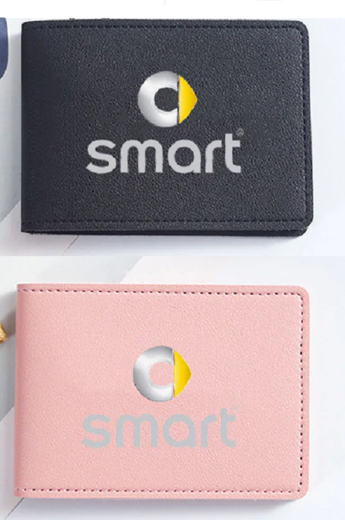 Smart Car Fortwo Leather Wallet Driver's License, Bank Card Holder