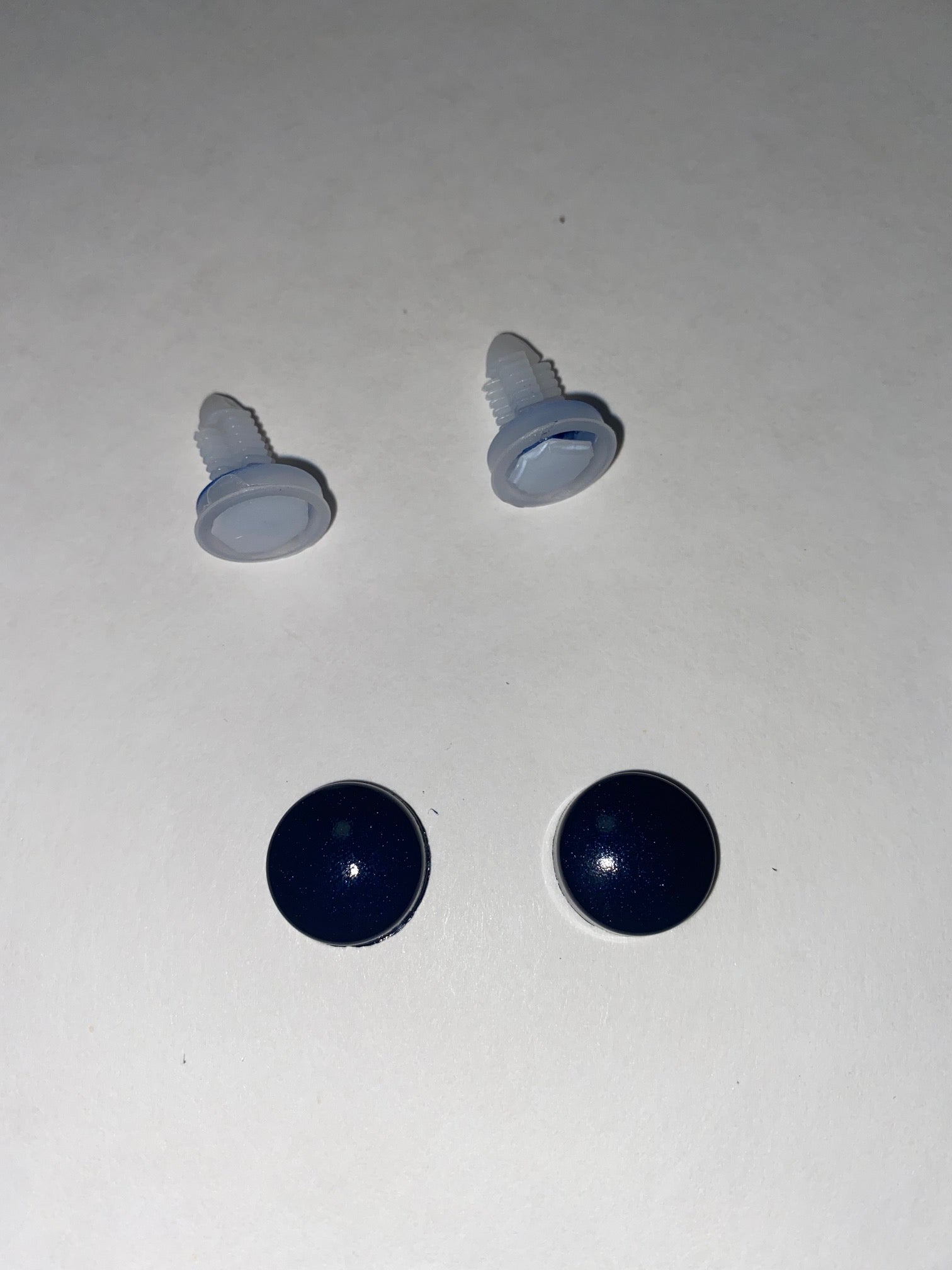 Tesla Model S, 3, X, Y Front Bumper Painted License Plate Hole Cover Plugs, Deep Blue Metallic PPSB