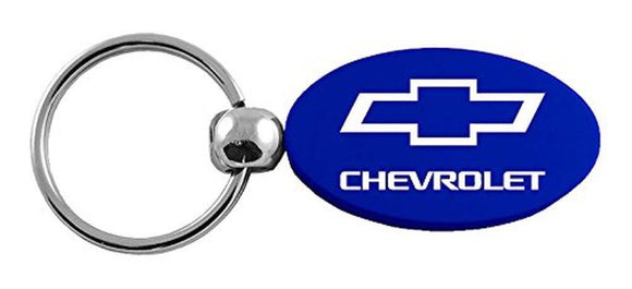 Chevrolet Volt Key Chain, Blue Aluminum Oval with Logo