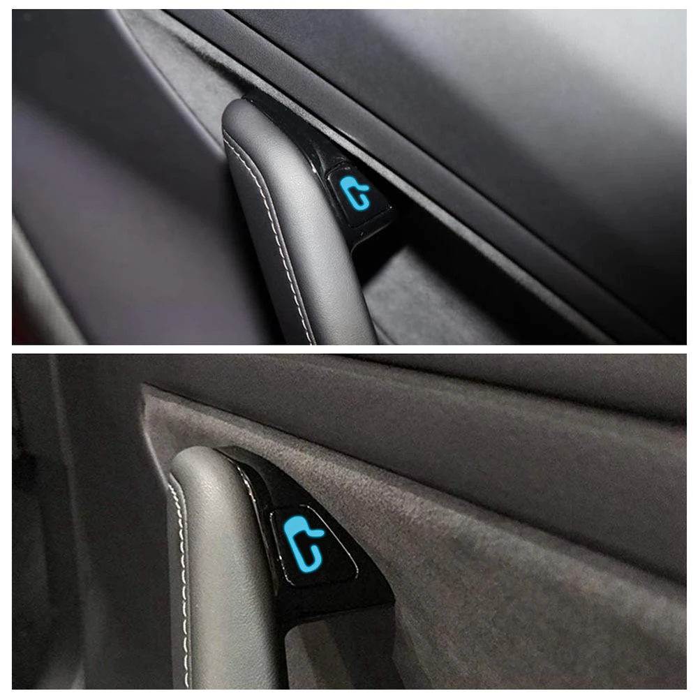 Tesla Model 3, Y, Interior Door Open Exit Stickers Decal Set, Reflective, Many Colors