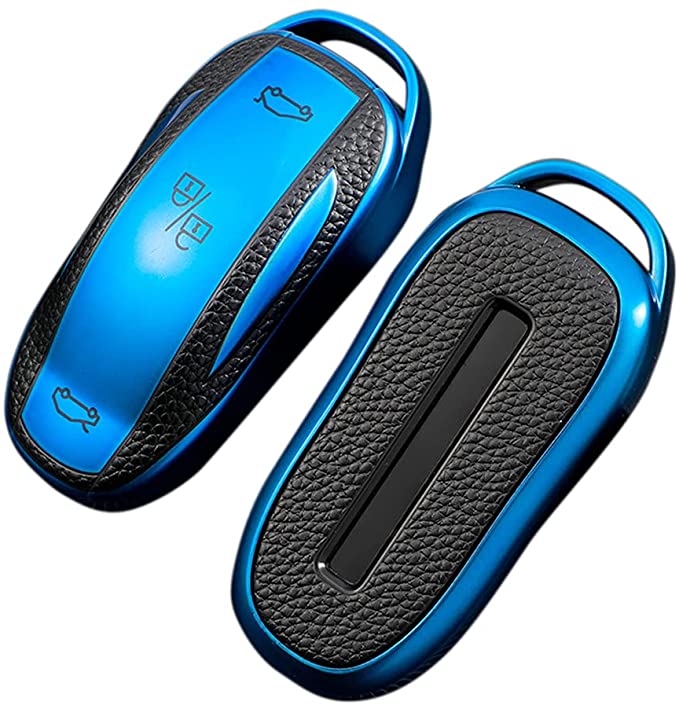Tesla Model S, 3, Y, Soft TPU Key Fob Case Cover, Blue