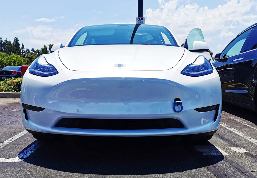 Tesla Model 3, Y Front Tow Hook T6 Lightweight Aluminum, Blue
