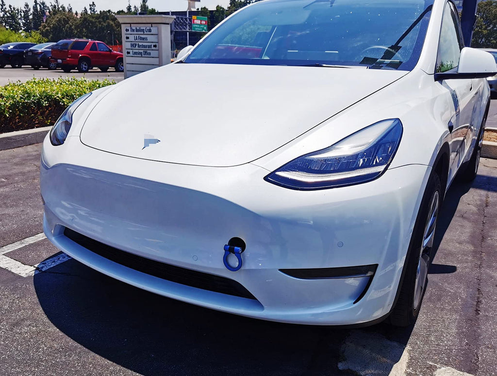 Tesla Model 3, Y Front Tow Hook T6 Lightweight Aluminum, Blue