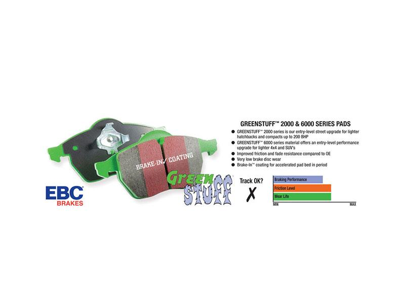 Chevy Volt EBC Brakes Greenstuff Street Sport REAR Disc Brake Pad Set , 2016-2019