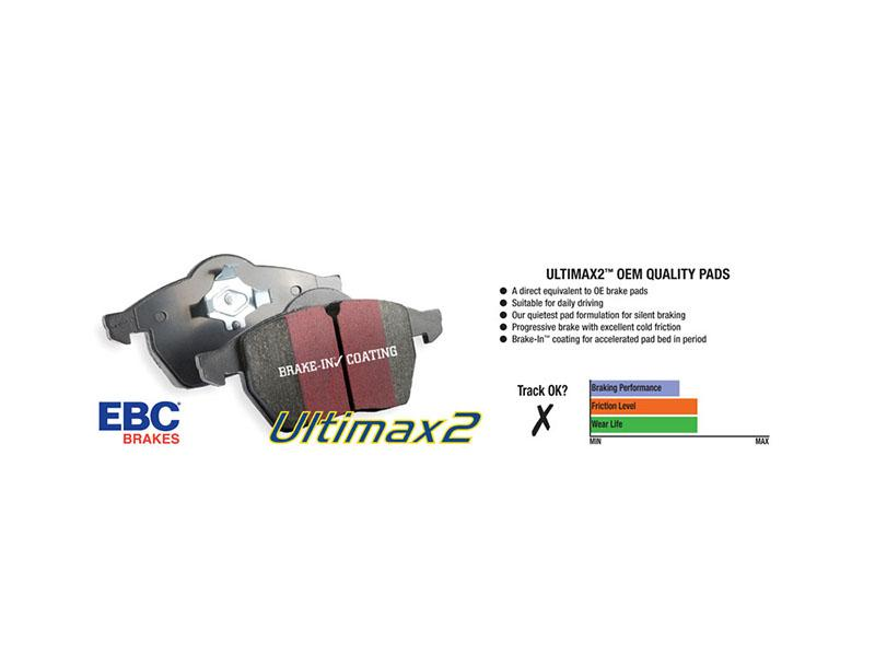 Chevy Bolt EV EBC Brakes Ultimax OEM Plus Front Disc Brake Pad Set, 2017-2021