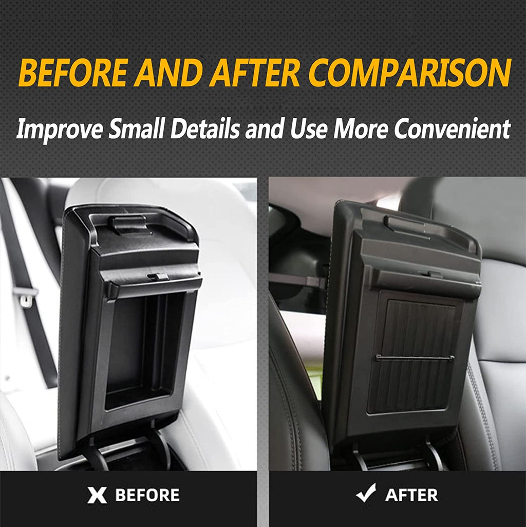 Tesla Model 3, Y, Center Console Organizer Armrest Hidden Storage Box, Black