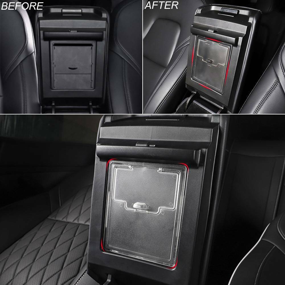 Tesla Model 3, Y, Center Console Organizer Armrest Hidden Storage Box, Clear