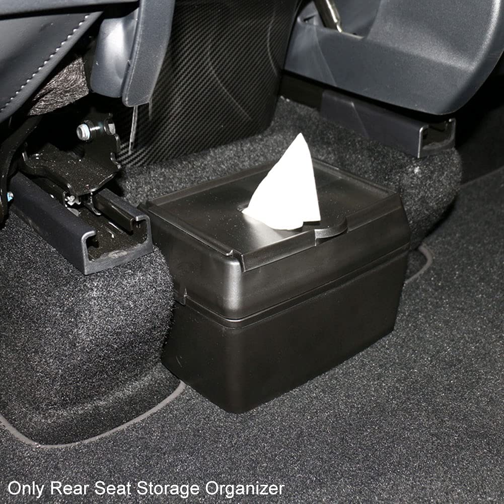 Tesla Model 3, Y, Rear Seat Storage Organizer Center Console Organizer Box, Black ABS, 2017-2022
