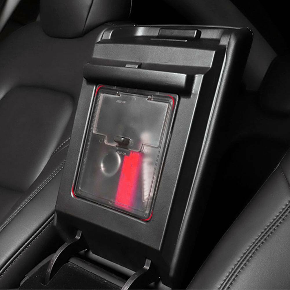 Tesla Model 3, Y, Center Console Organizer Armrest Hidden Storage Box, Clear
