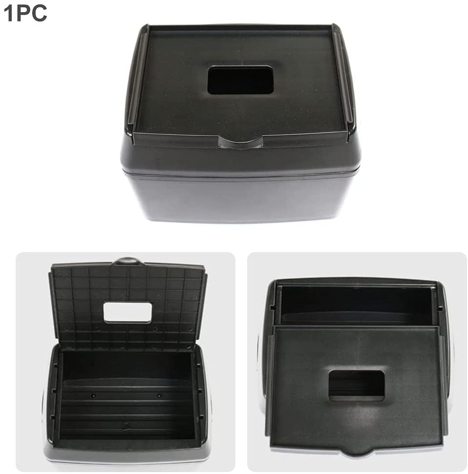 Tesla Model 3, Y, Rear Seat Storage Organizer Center Console Organizer Box, Black ABS, 2017-2024