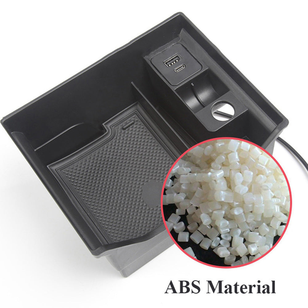 2021 Tesla Model 3, Y Center Console Storage Box With USB & Cup Holder, 2021