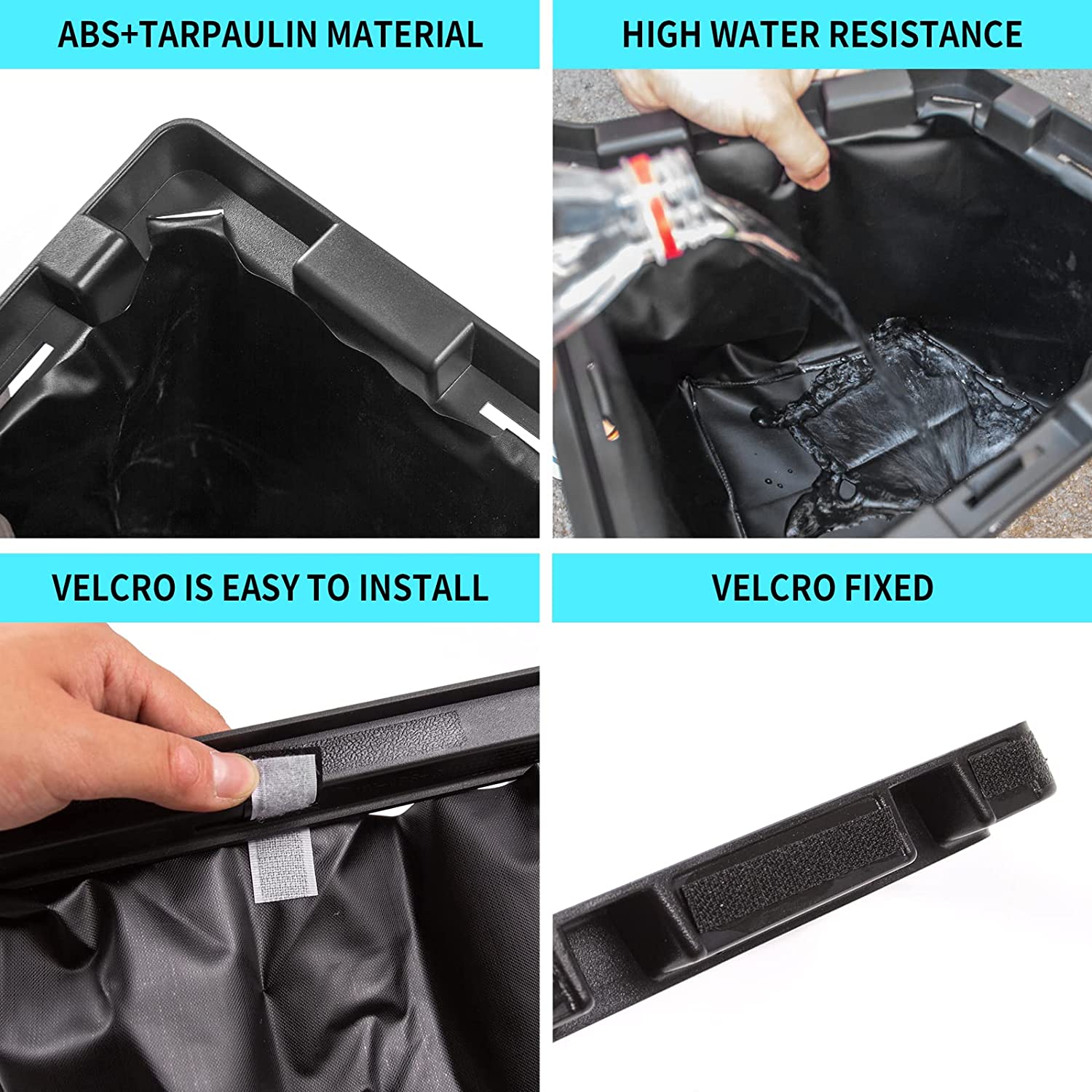 Tesla Model Y Rear Trunk Bin Side Storage Organizer Box Packets with Lid, 2020-2024