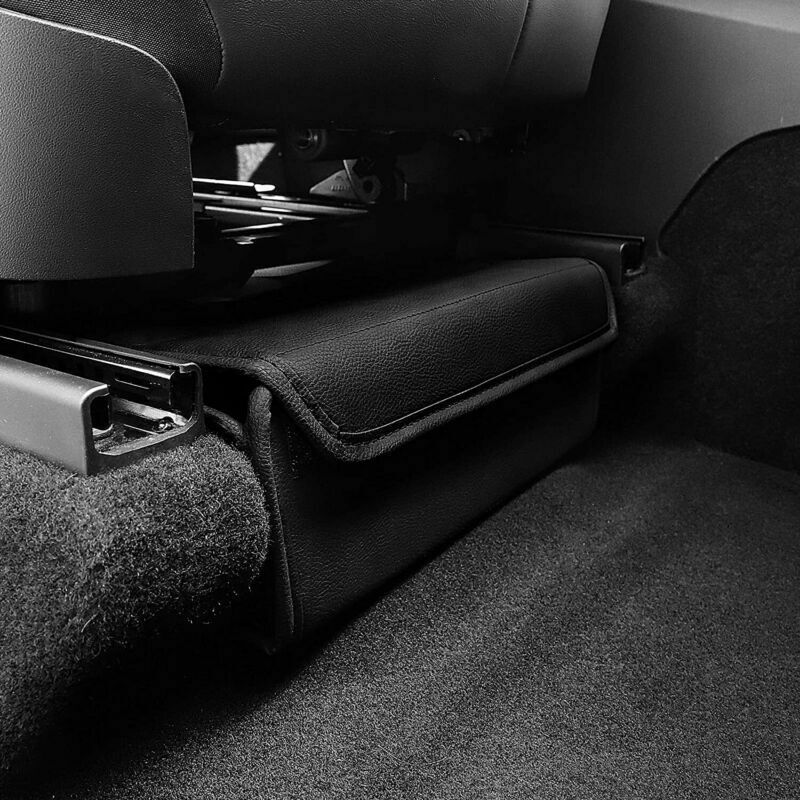 Tesla Model Y Under Seat Storage Box Organizer, Black PU Leather, 2020-2021