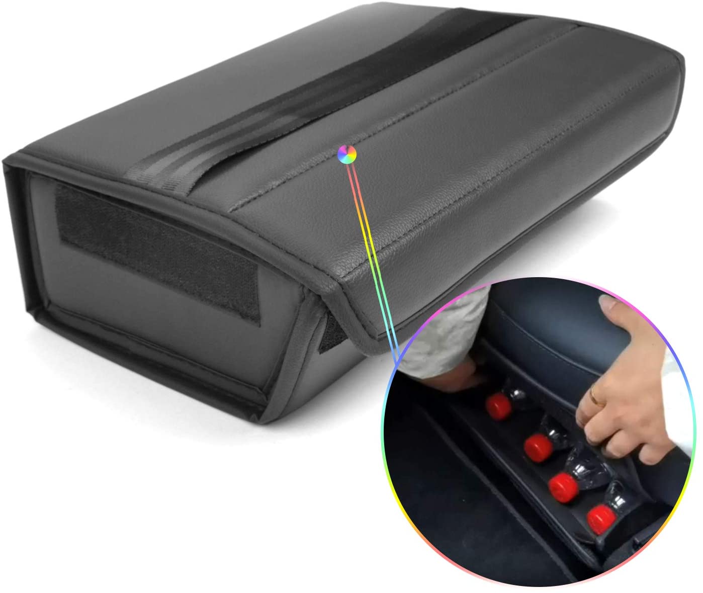 Tesla Model Y Under Seat Storage Box Organizer, Black PU Leather, 2020-2021