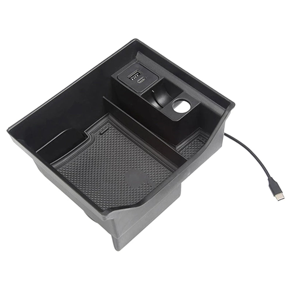 2021 Tesla Model 3, Y Center Console Storage Box With USB & Cup Holder, 2021