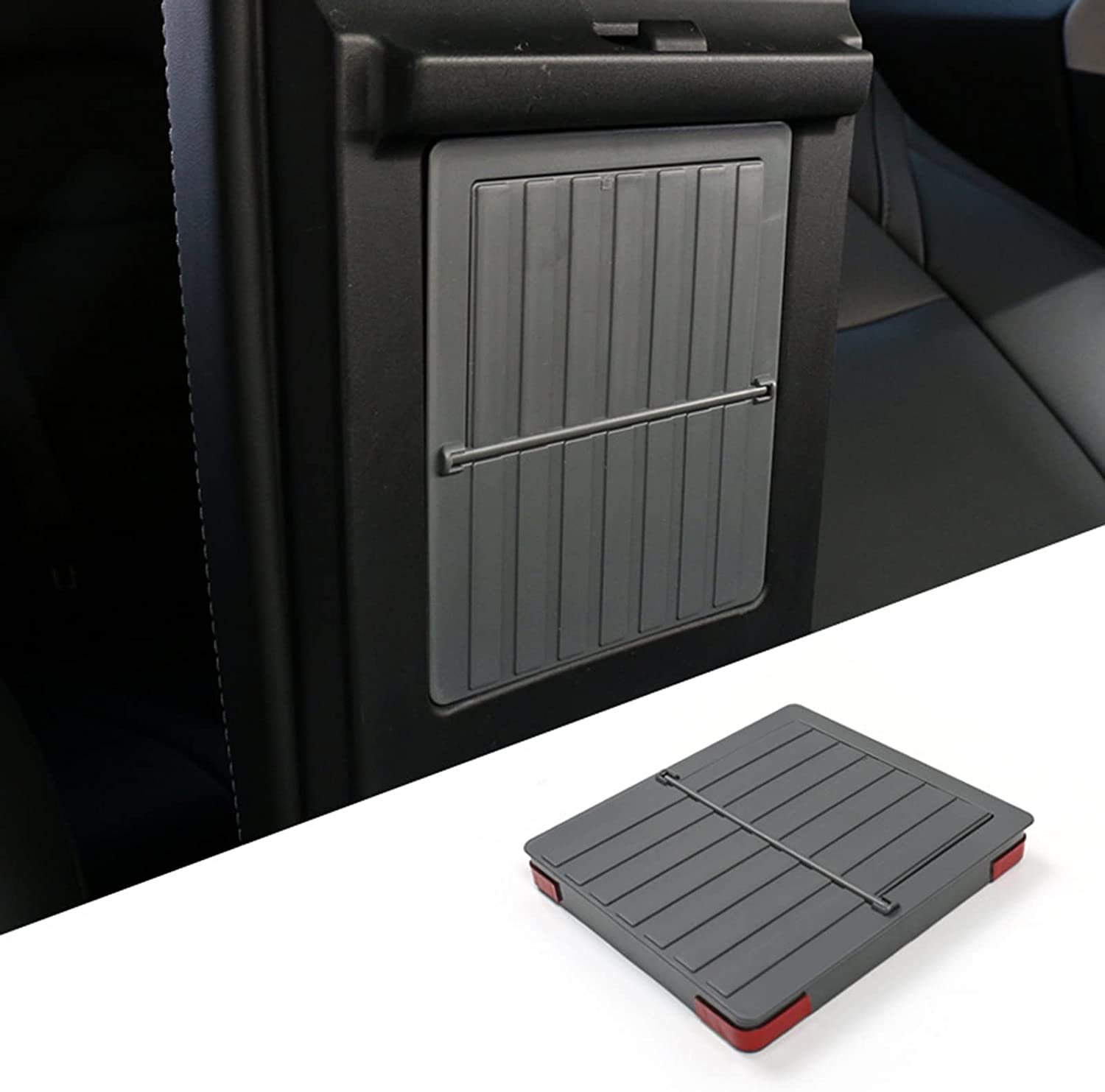 Tesla Model 3, Y, Center Console Organizer Armrest Hidden Storage Box, Black