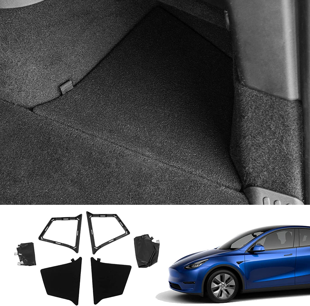 Tesla Model Y Rear Trunk Bin Side Storage Organizer Box Packets with Lid, 2020-2022