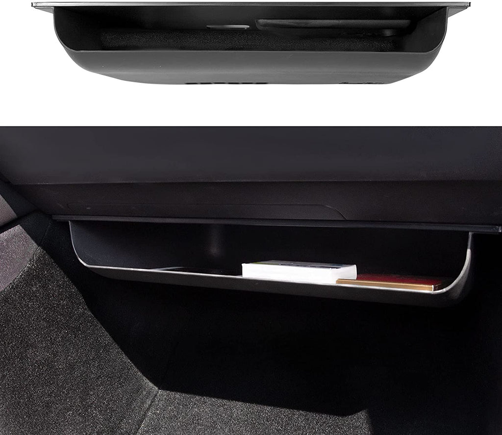 Tesla Model 3, Y Under Glove Box Storage Tray W/ Flocking