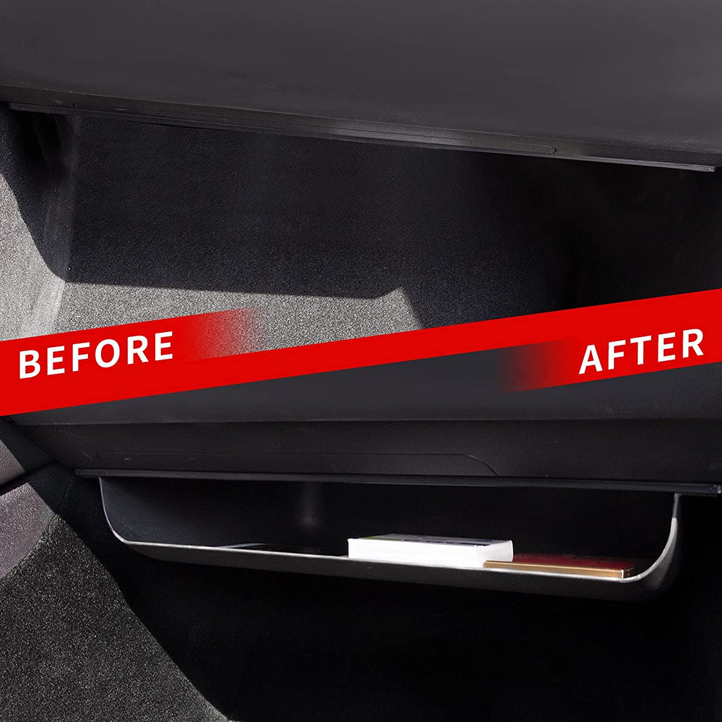 Tesla Model 3, Y Under Glove Box Storage Tray W/ Flocking
