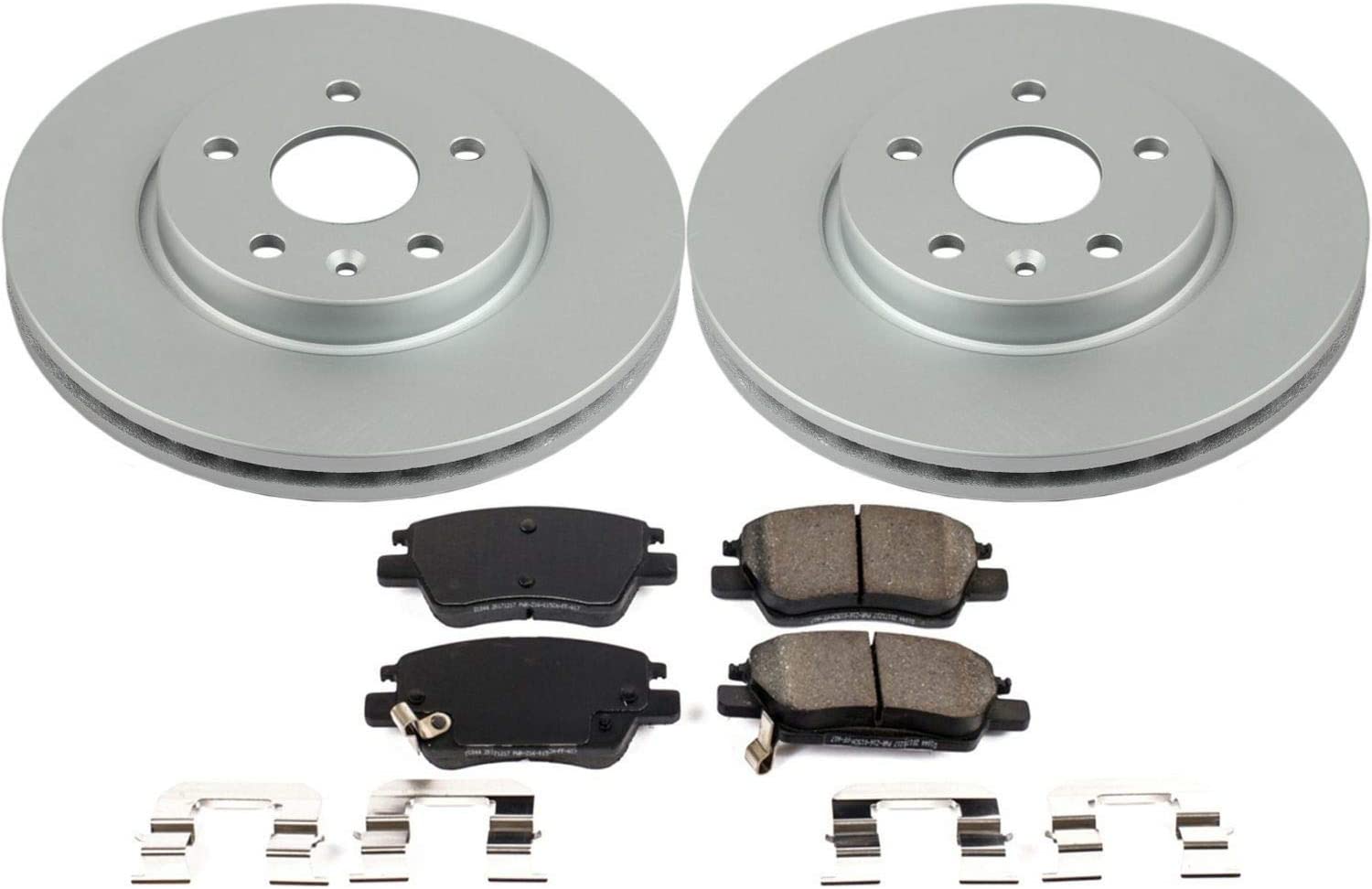 Chevy Bolt EV Power Stop Front Z17 Evolution Geomet Coated Brake Kit, 2017-2021