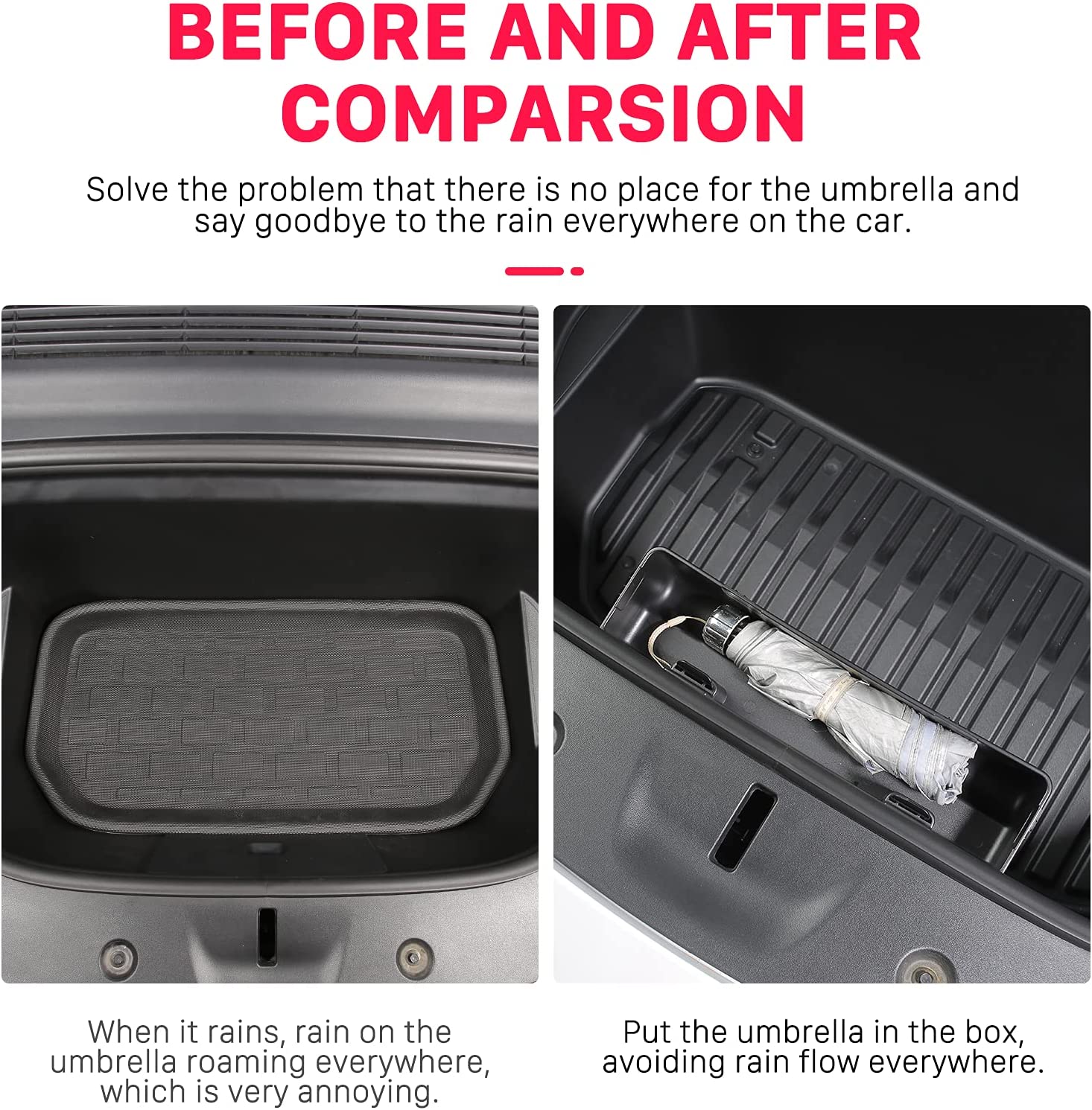 Tesla Model Y Front Frunk Umbrella Storage Box, 2020-2022