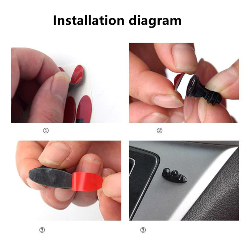 Jaguar I-Pace Cable Organizer Clips, Set of 8, Cell Phone, USB, AUX