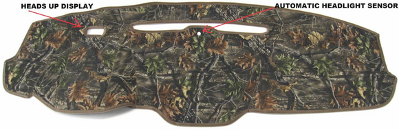 Smart Car Fortwo Dash Cover Mat, Camouflage Velour, No Gauges On Dash, 2008-2013