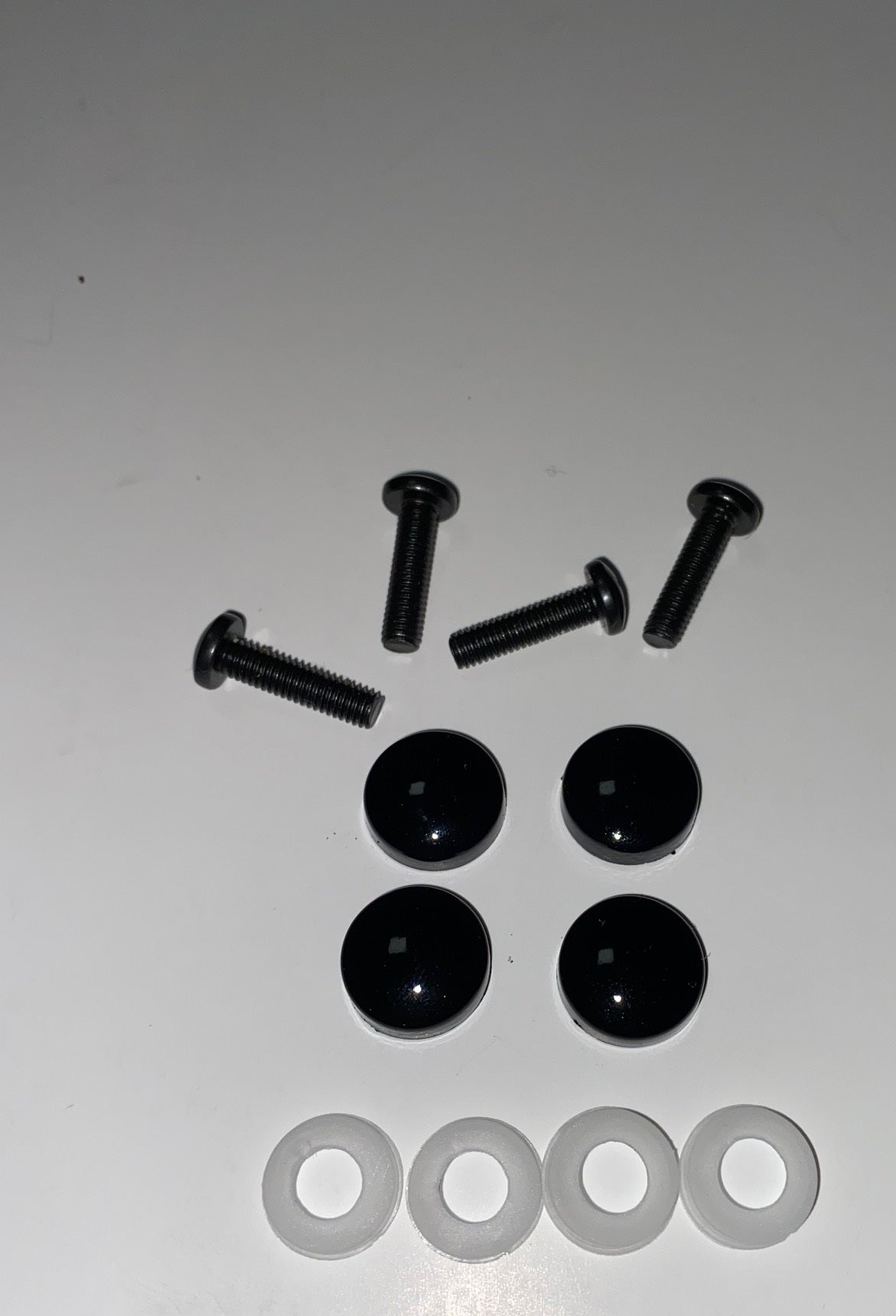 Tesla License Plate Screw Cap Cover Kit, Painted Factory Obsidian Black Metallic PMBL