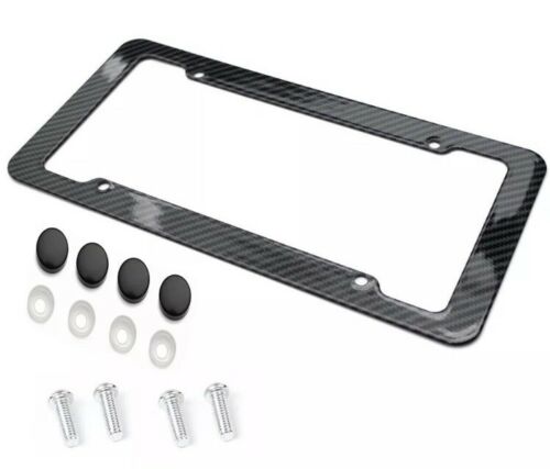 Tesla Model S, 3, X, Y, Cybertruck Black Carbon Fiber Look License Plate Frame