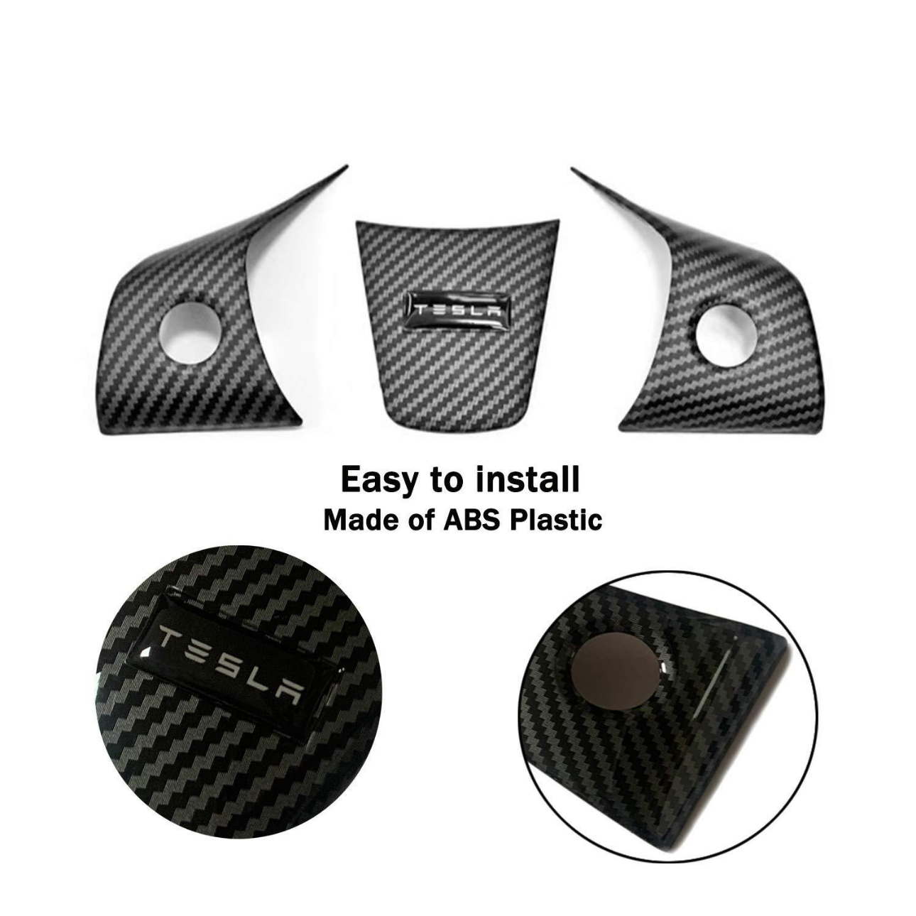 Tesla Model 3, Y, Carbon Fiber Steering Wheel Trim