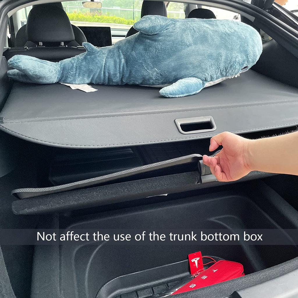 Tesla Model Y Premium Rear Trunk Cargo Cover, Retractable, Privacy Shade, 2020-2022