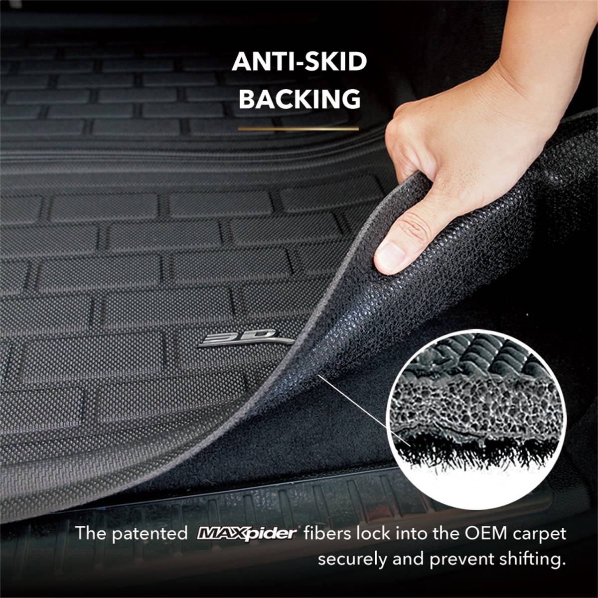 Tesla Model 3 3D MAXpider Front & Rear Kagu Cargo Liner Set, Black, 2018-2020