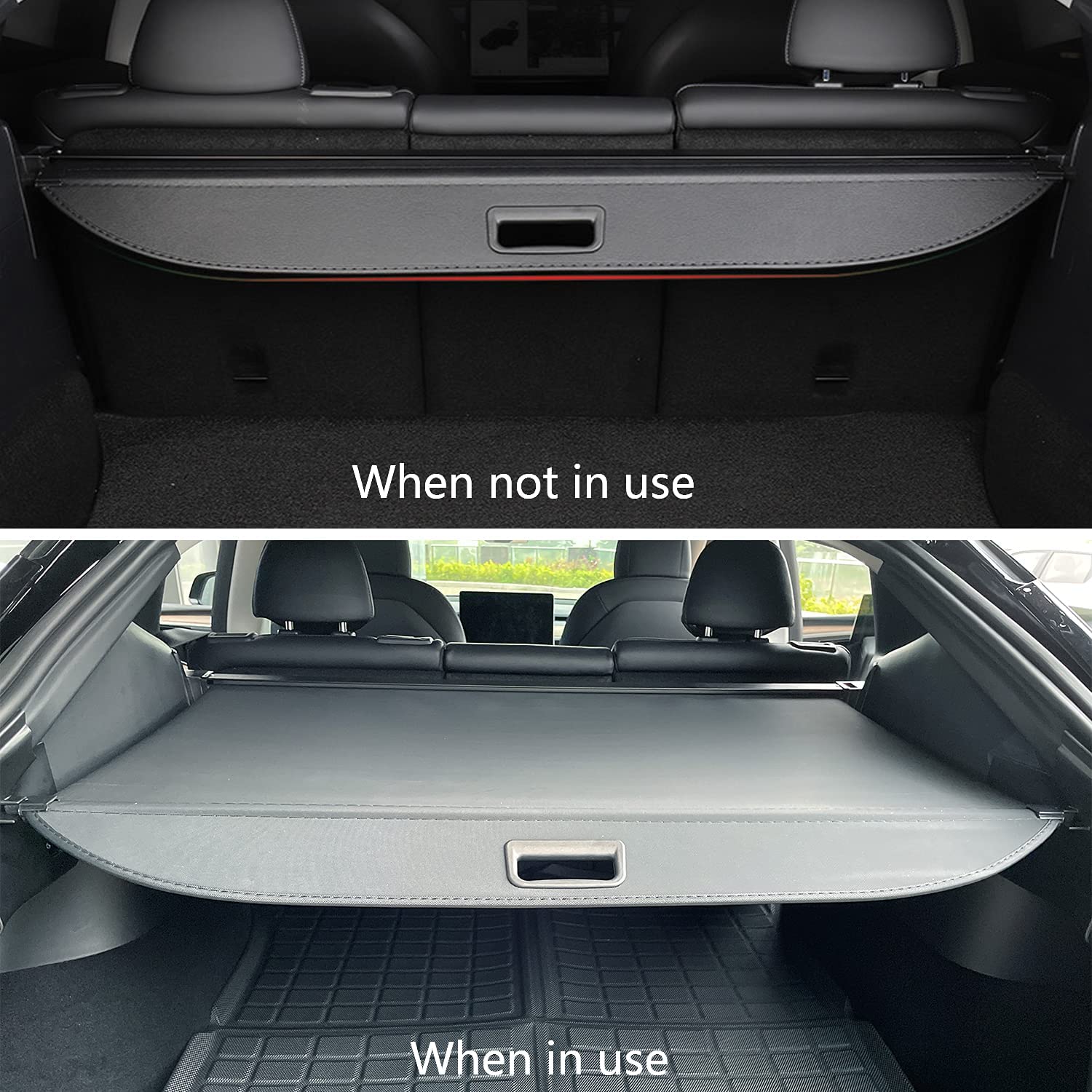 Tesla Model Y Premium Rear Trunk Cargo Cover, Retractable, Privacy Shade, 2020-2022