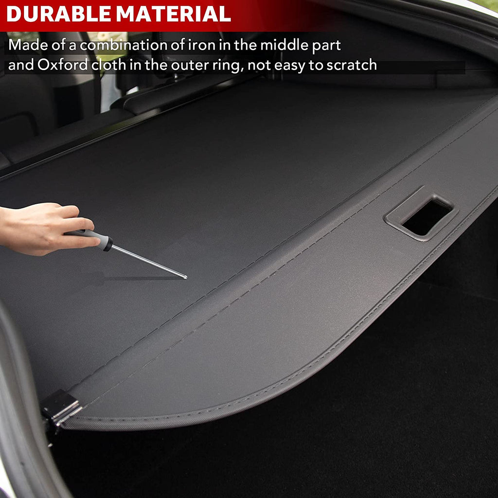 Tesla Model Y Premium Rear Trunk Cargo Cover, Retractable, Privacy Shade, 2020-2022