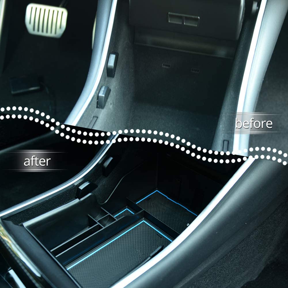 Tesla Model 3, Y, Center Console Organizer Storage Box W/ Rubber Mats, 2017-2020