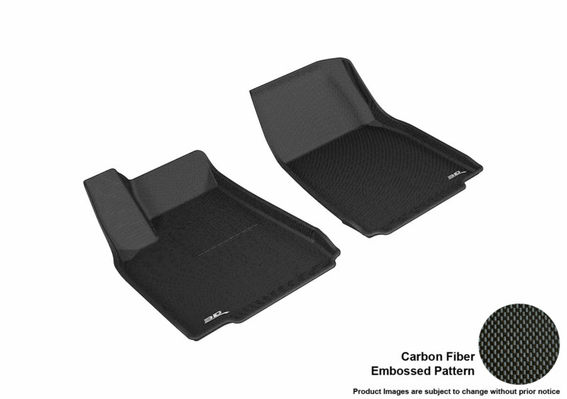 Tesla Model X 3D MAXpider X Kagu Front Floor Mats, Black, 2016-2020