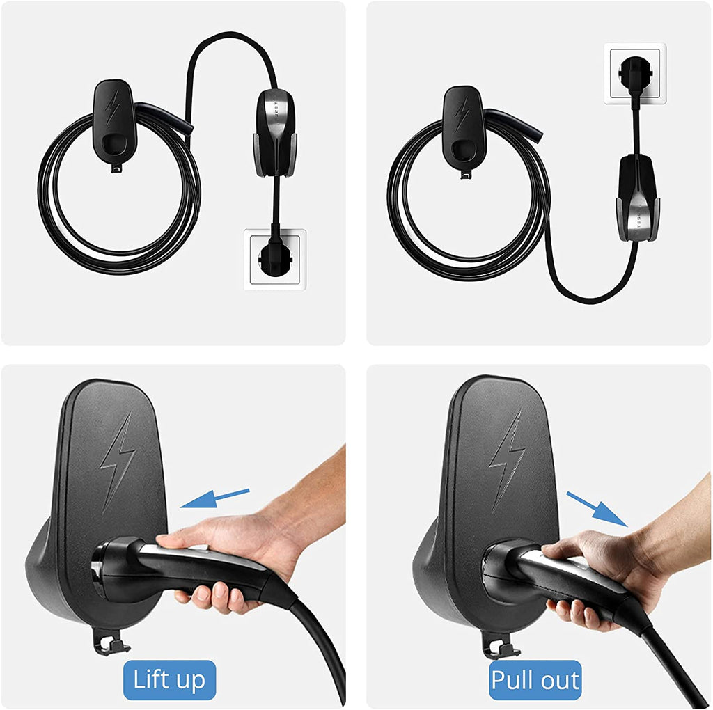 Tesla Model S, 3, X, Y Charging Cable Organizer and Connector Holder with Hook