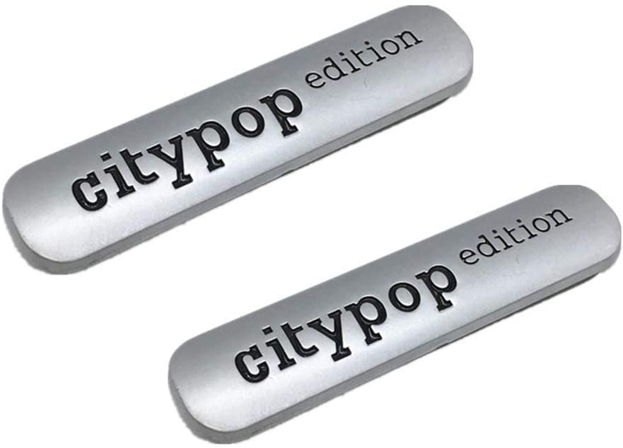 Smart Car Fortwo Citypop Edition Emblem Badges, Rearview Mirror, Metal, Pair