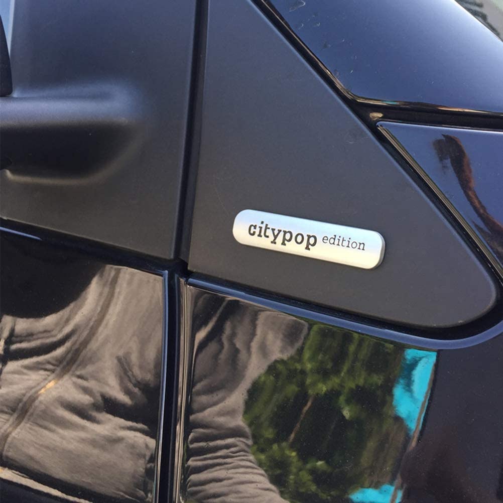 Smart Car Fortwo Citypop Edition Emblem Badges, Rearview Mirror, Metal, Pair