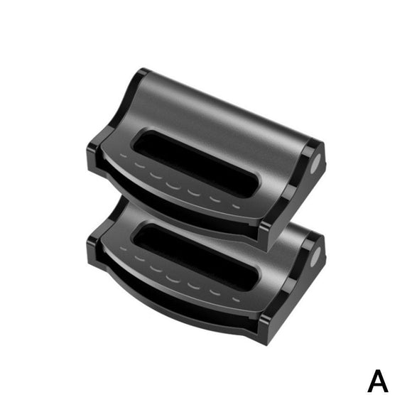 Chevy Volt Safety Adjustable Shoulder Seat Belt Stoppers Plastic Clips, Pair, Black, 2011-2019