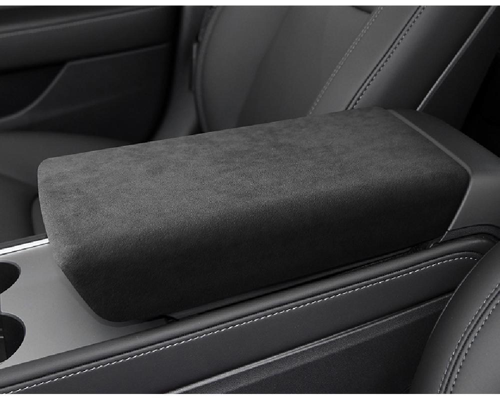 Tesla Model 3, Y Alcantara ABS Center Console Cover, Deep Gray, 2017-2022